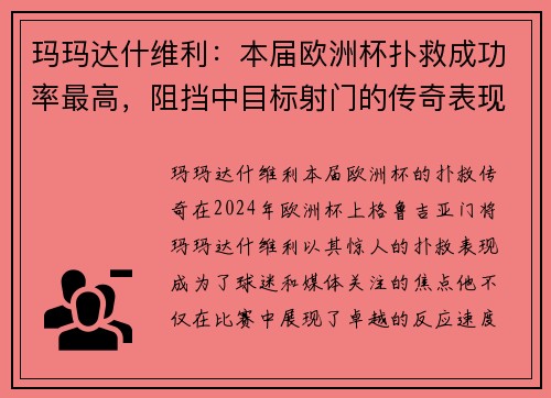 玛玛达什维利：本届欧洲杯扑救成功率最高，阻挡中目标射门的传奇表现