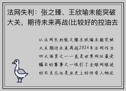 法网失利：张之臻、王欣瑜未能突破大关，期待未来再战(比较好的控油去屑洗发水)