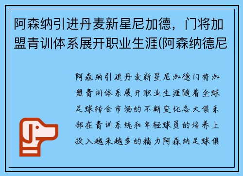 阿森纳引进丹麦新星尼加德，门将加盟青训体系展开职业生涯(阿森纳德尼尔森)